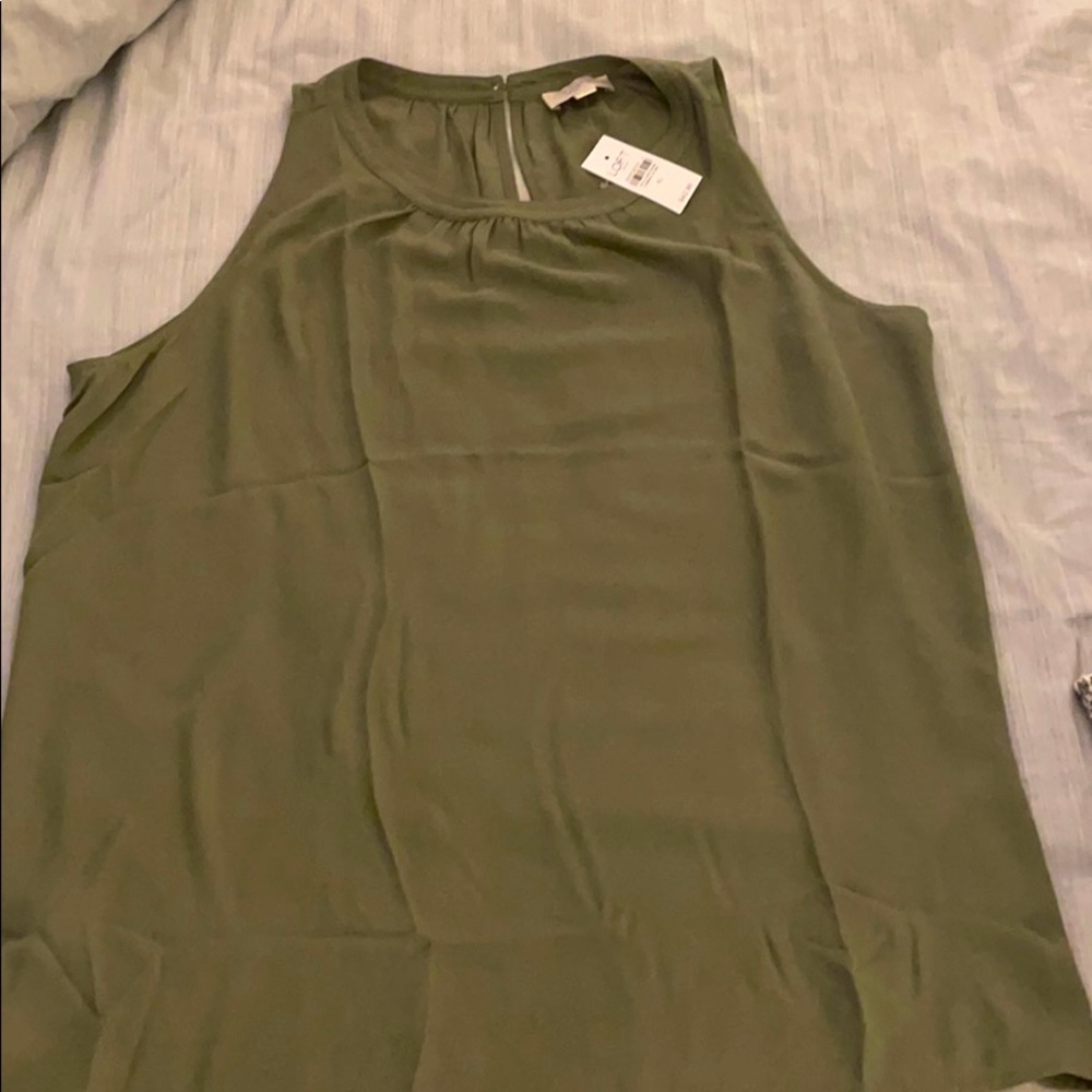 NWT Loft olive  green sleeveless blouse